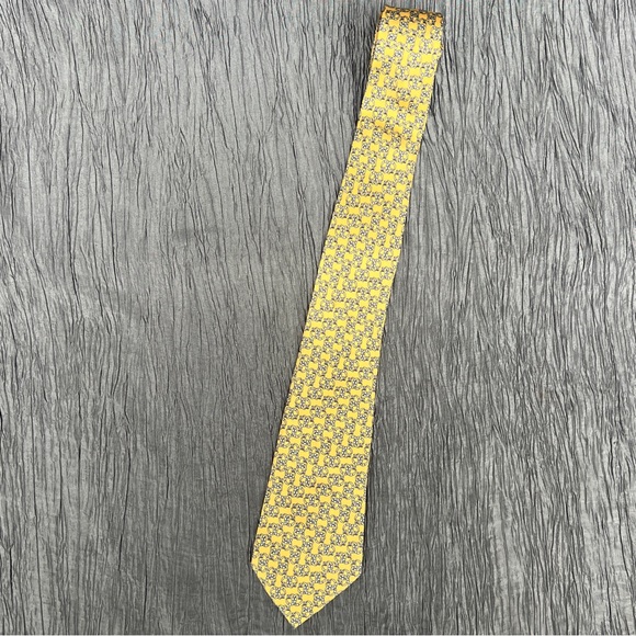 Hermes Paris 100% silk men's designer neck tie 7303 EA Horseshoes 57x3.5